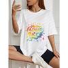 Vintage Oversized T-Shirt with Rainbow Splatter "ADHD AF" Graphic Print – Edgy Streetwear Style Top