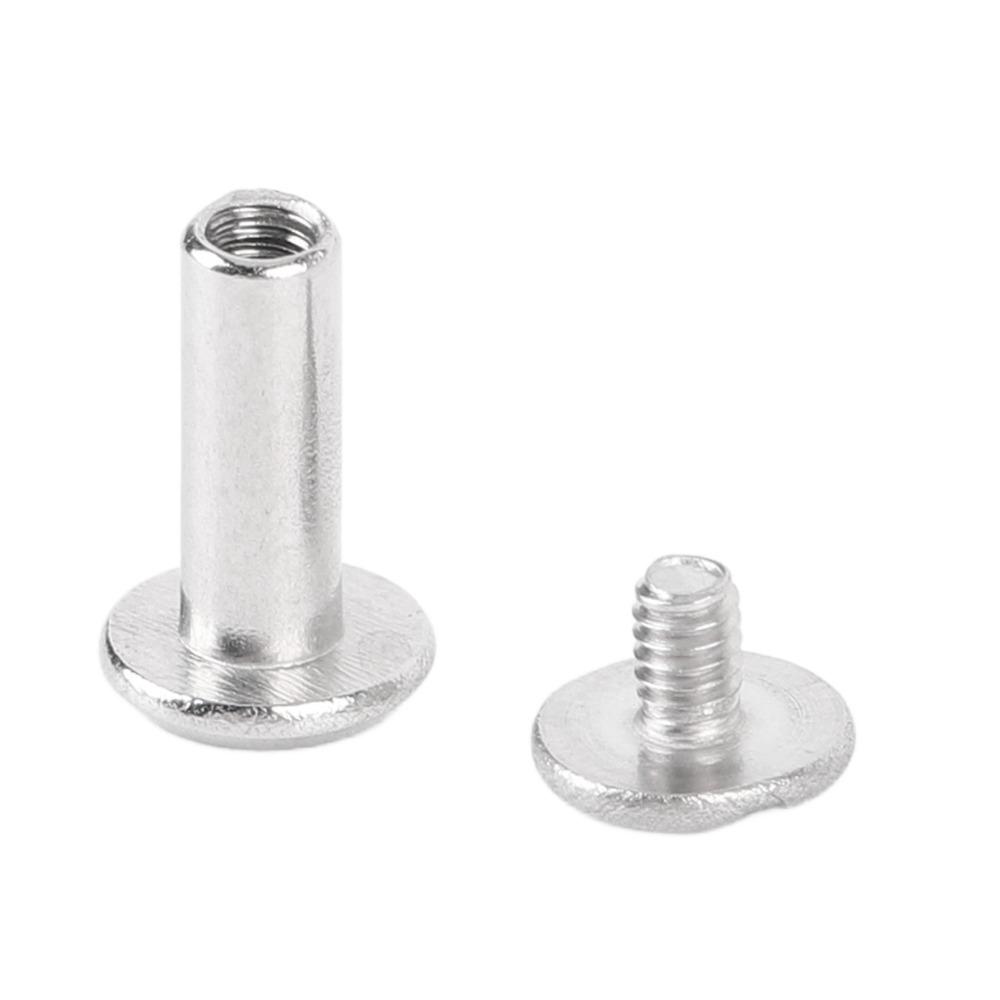 50set Slotted Cross Head Binding Screws Silver Color Stud Bolts Snap Rivets For Leather Decoration