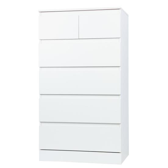 White Dresser Dresser, Bedroom & Chests of Drawers, Tall with Shelf Vertical Standing Chest 6 Wood Large for Closet,