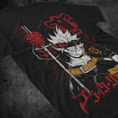 Asta Yuno T-shirt Black Clover Anime Manga Asta Girl Gifts Black Shirt All Size