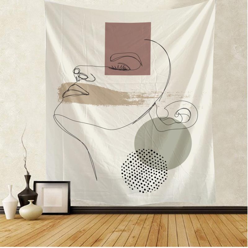 Linie Zeichen Minimalistischen Muster Thema Tapisserie Kunst Hängen Vorhänge Schlafsaal Schlafzimmer Wohnzimmer Dekoration