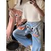 Spring & Autumn Women's Cute Elephant Pajama Pants: Long, Funny Homewear with 3D Little Dumbo Design
