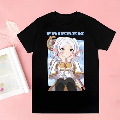Frieren Beyond Journey's End T-shirts Homme Été T-shirts Graphiques T-shirts Drôles Pour Homme T-shirts Col Rond Hauts Harajuku