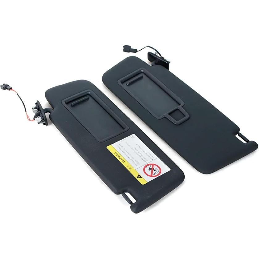 RQHEQLJV Black Sun Visor Compatible for VW Golf 7 MK7 GTI Superb3 Car Front SunVisor Panel with Makeup Mirror Black Sunshade(1pc Black Left)