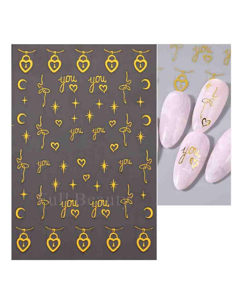 Laser Nail Stickers Butterfly Heart Star Design Adhesive Slider Decals Nail Art Stickers Manicure Decorations