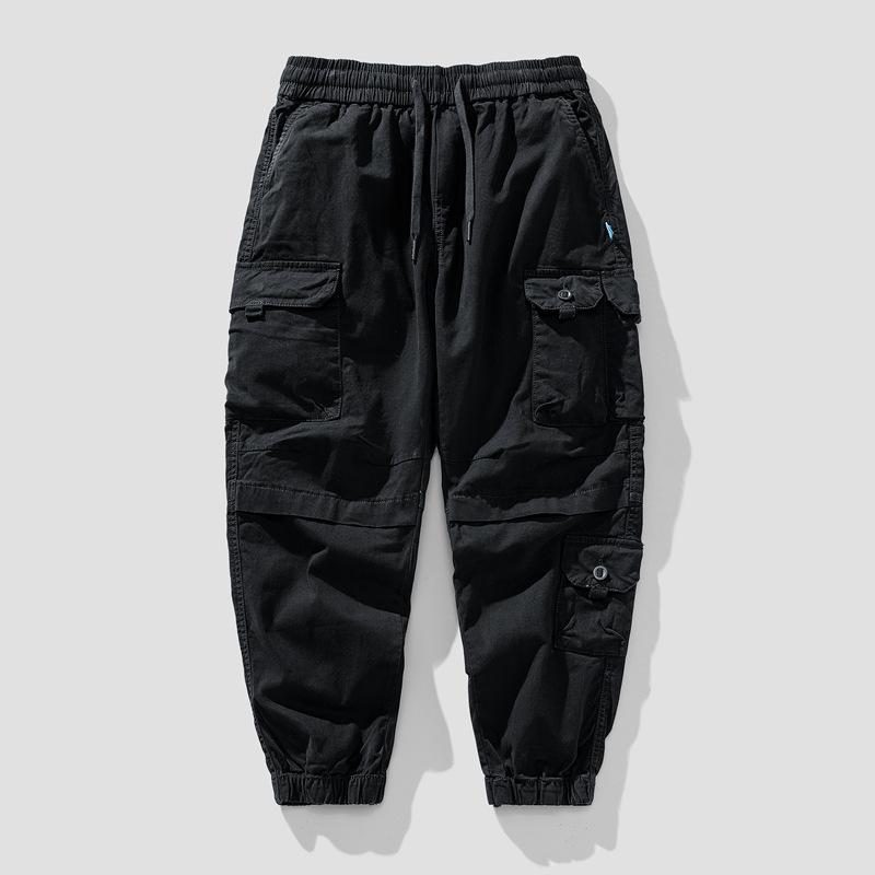 Men's overalls casual loose trendy pants men's outdoor sports trousers high street men's trousers blue clothes men's clothing