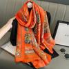 180*90Cm  Women Scarf Fashion Print Silk Scarves Summer Shawls Wraps Soft Lady Bandana Foulard Hijabs Muffler