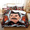 Russian Comrade Joseph Stalin Portrait Bedding Set Single Twin Full Queen King Size Bed Set Aldult Kid Bedroom Duvetcover Sets