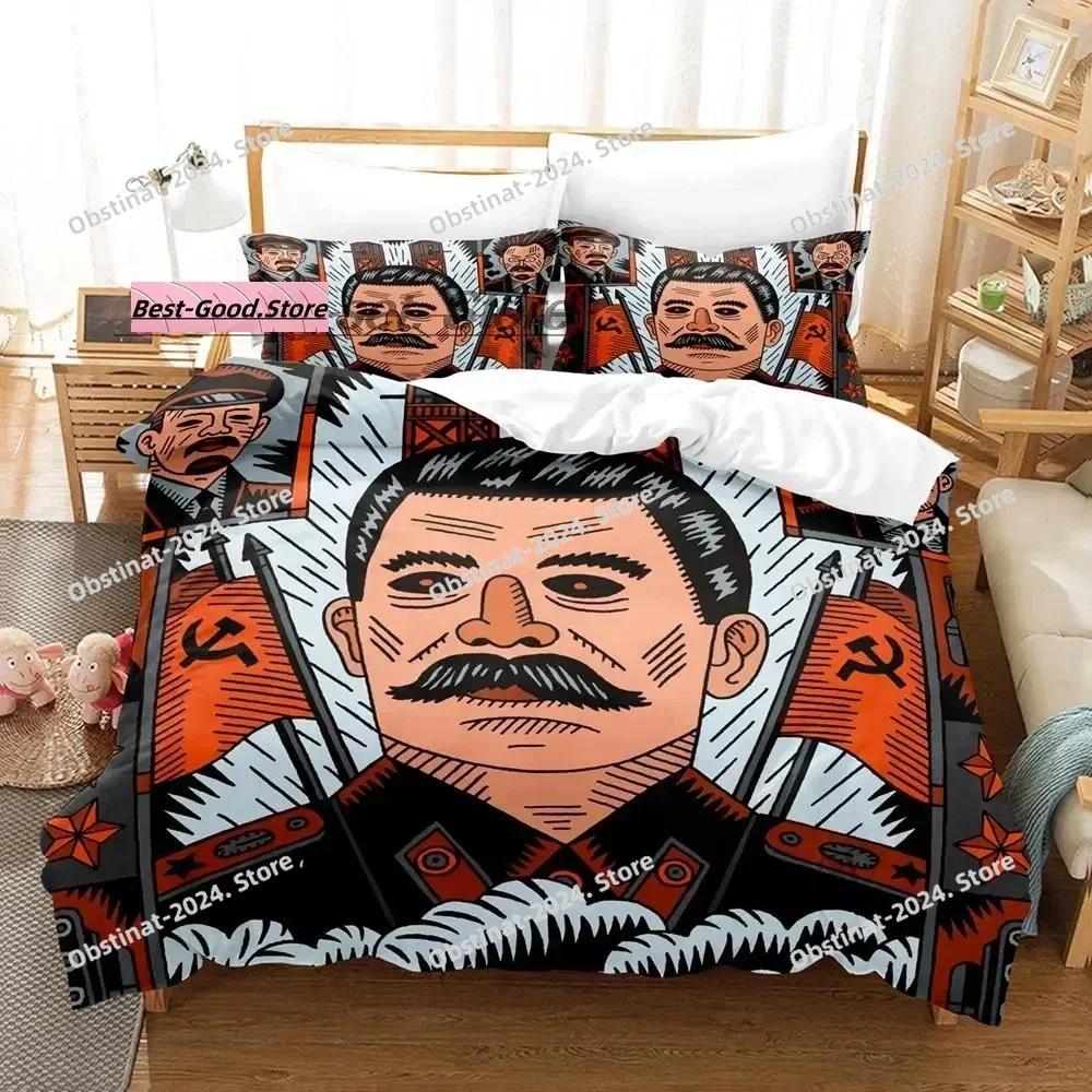 Filtration Facilities Unisex Rusian Comrade Joseph Stalin Portrait Beding Set Single Twin Ful Quen King-Sized Dimensionsd Dimensions Bed Linen Set Aldult Kid Bedrom Duvetcover