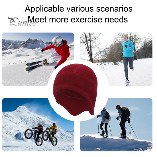Cozy Ear-flap Beanie Unisex Winter Cap Helmet Inner Lining Ear Protection Elastic Dome Lightweight Ear-covering Anti-slip Outdoor Camping Skiing