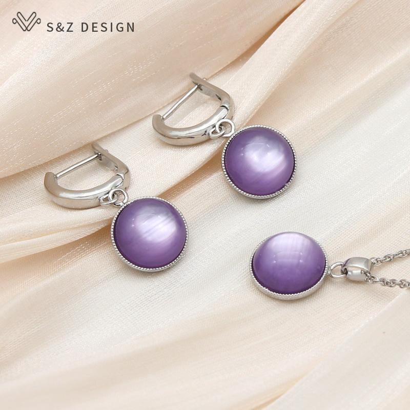 

Модні круглі сережки з рожевого золота, набори ювелірних виробів для жінок, намисто з підвіскою для дівчини, весілля, чудовий подарунок