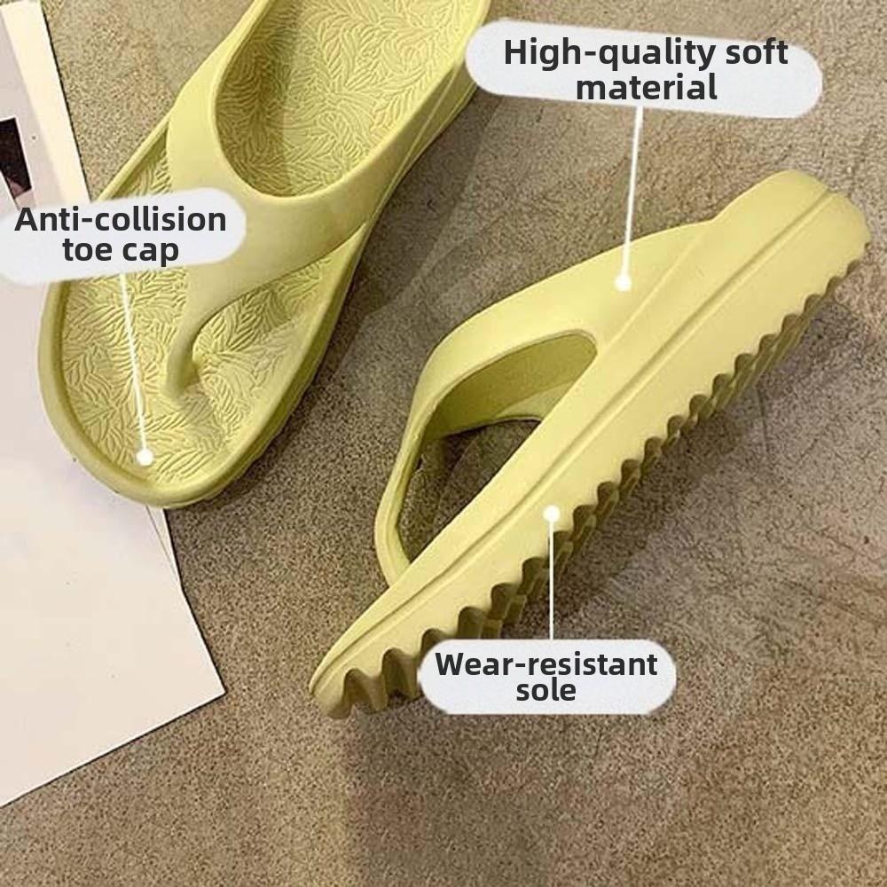 Sandal Soft Sole Non-slip Flip Flops Resilience Thickened EVA Slippers Stylish Solid Color Outdoor Flip Flops Vacation Travel