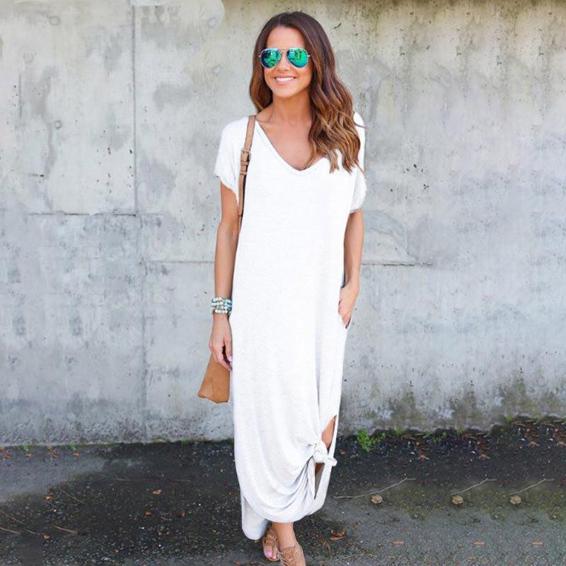 

Сексуальное женское платье большого размера 5XL Лето 2022 Однотонное повседневное платье-макси с коротким рукавом для женщин Длинное платье Женские платья XXXXXL