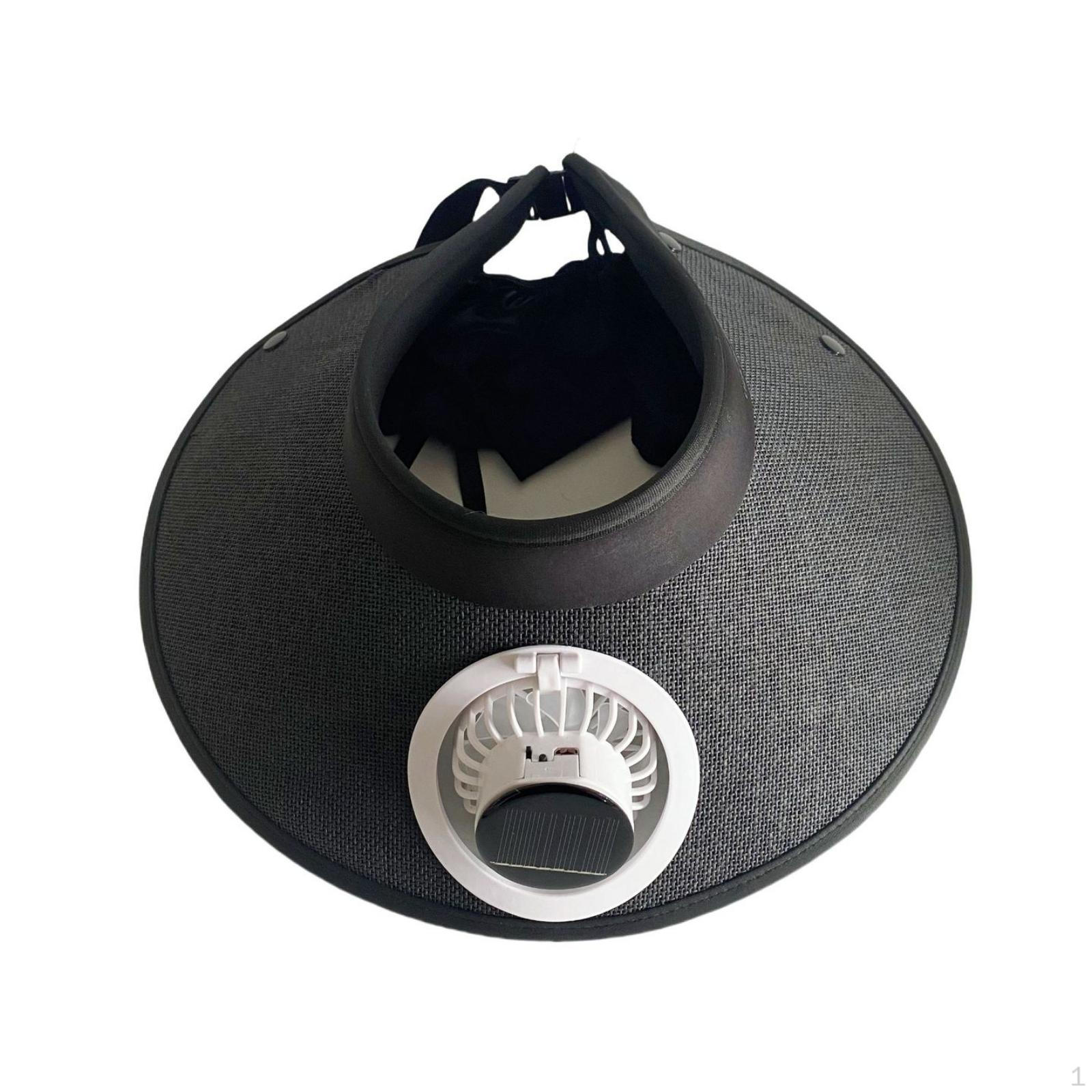 Sun Visor Fan Hat Face Shade Solar Wide Brim for Summer, Sunny Weather Black чёрный