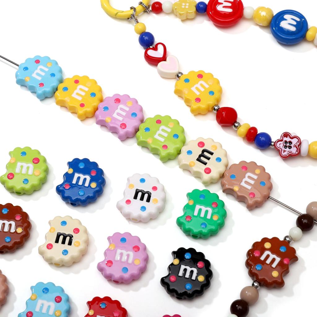 Doppelseitige Keks-Anhänger Emaille M Drip Design für DIY Schmuck 2 oder 10 Stück