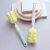 Long Handle Baby Bottle & Insulated Cup Brush with Detachable Sponge Head