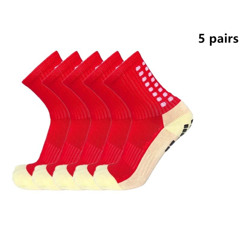 

5 пар футбольных носков для мужчин и женщин, спортивные, нескользящие, силиконовые, для футбола, регби, тенниса, волейбола, бадминтона, на открытом воздухе