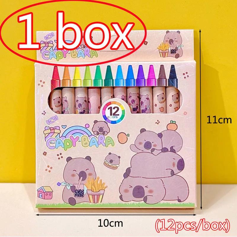 

12/36pcs Crayons 12 Colors Cartoon Capybara Crayon Colored Draw Pencil Painting Pen Graffiti Kid Party Birthday Gift