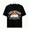 Vintage Lake Ontario Map TShirt Great Lakes Retro Gift Unisex Casual Graphic Tee