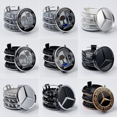 New BBBB 4pcs 75mm Car Wheel Center Hub Caps Cover Auto Accessories Mercedes Benz Amg C180 C200 C260 W108 W124 W126 W140 W168 W176