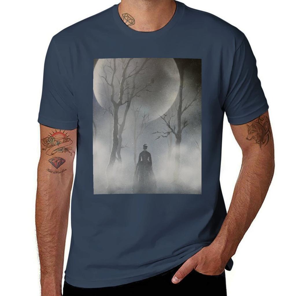 Edwardian Haunting Dreadful Horror Tshirt Work Basic Short Sleeve Top Tshirt