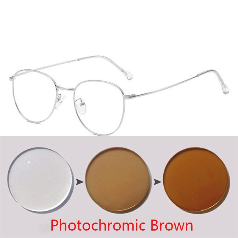 Classic Round Women's Metal Frame Optical Eyeglasses Anti Blue Light Computer Oval Eyeglasses Diopter 0 -1.0 -2.0 To -6.0