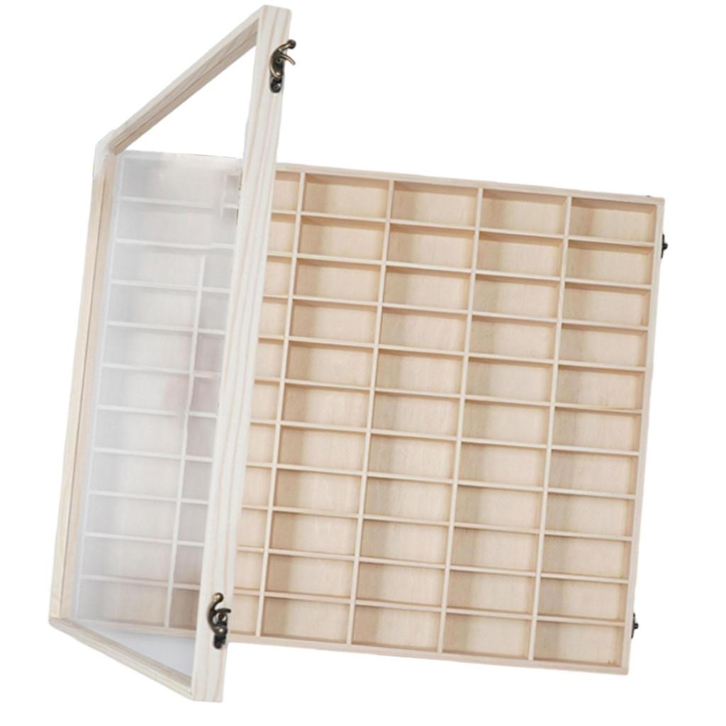 Car Model Display Case Shelf 72 Compartments Cabinet Sturdy Wooden Organizer for Personal