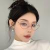 Golden Silk Cat Eye Reading Glasses - Oval Frame, HD, Anti-Blue Light, Elegant Design for a Natural Look