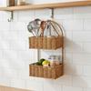 Cesto Appeso in Rattan Sintetico Salvaspazio Intrecciato Contenitore Multiuso per Bagno,