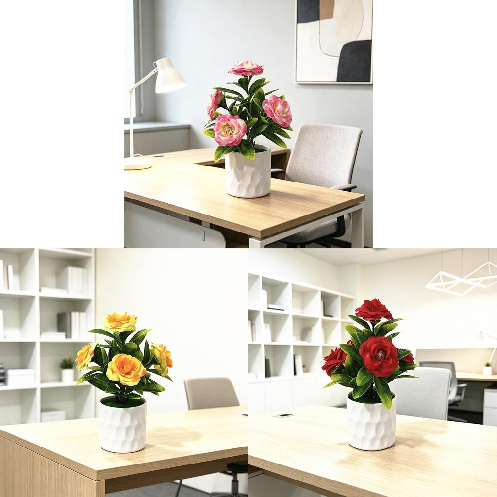 Romantic Rose Artificial Plant With Plastic Material For Wedding Decor And Photography Props