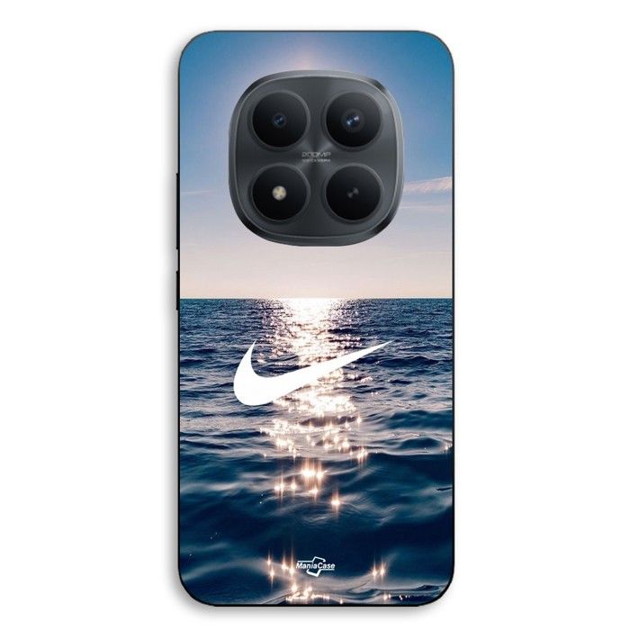 Coque téléphone - MANIACASE - Xiaomi Redmi Note 15 Pro Plus 5G - Silicone TPU - Noir - Motif Nike blanc