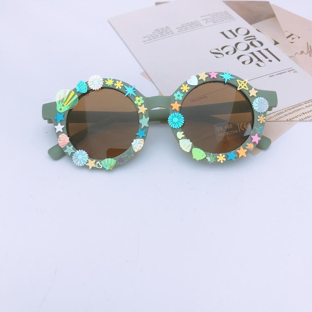 Children'S Sunglasses Diy Cute Glasses Ocean Piece Jewelry Accessories Beach Sunglasses Girls Glasses