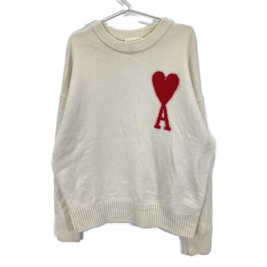 Ami Paris UKS002.018 Hauts en maille logo point unique blanc M blancOccasion