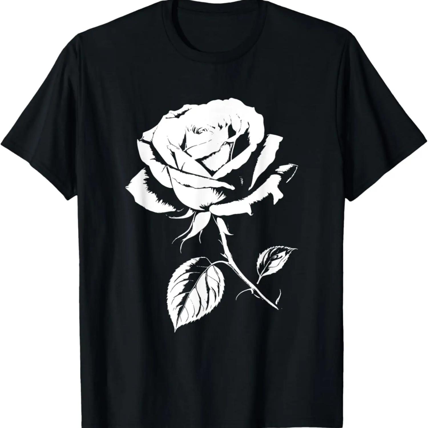 

Rose White on Black Vintage Urban Cool Design 2 Shapes Mania T-Shirt S чёрный