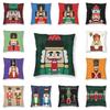 Nutcracker Doll Cushion Covers Sofa Home Decor Nutcrackers Toy Soldier Christmas Gift Square Throw Pillow Cover Polyester Print