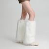 Women's Fuzzy Faux Furs Leg Warmers Furs Heels Long Boots Cuffs Cover One Pair Carnivals Boot Cover Y2K JK Uniform Socks