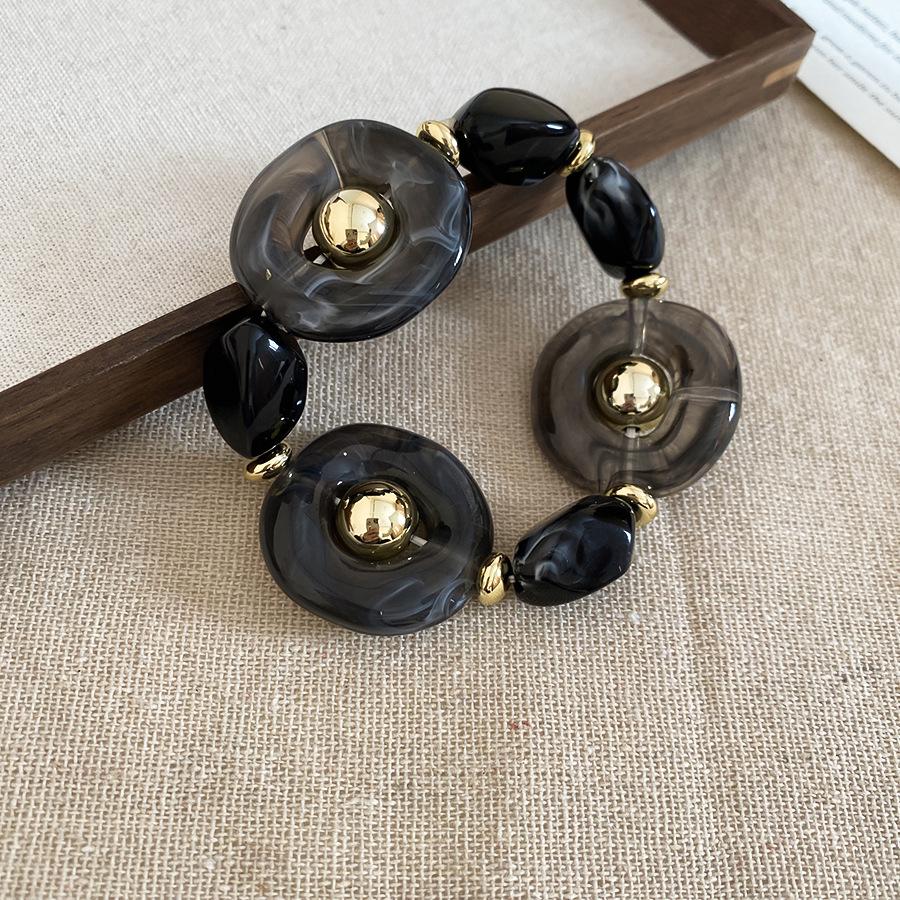 Europäische Retro Geometrische Perlen Edelstahl Choker Halskette