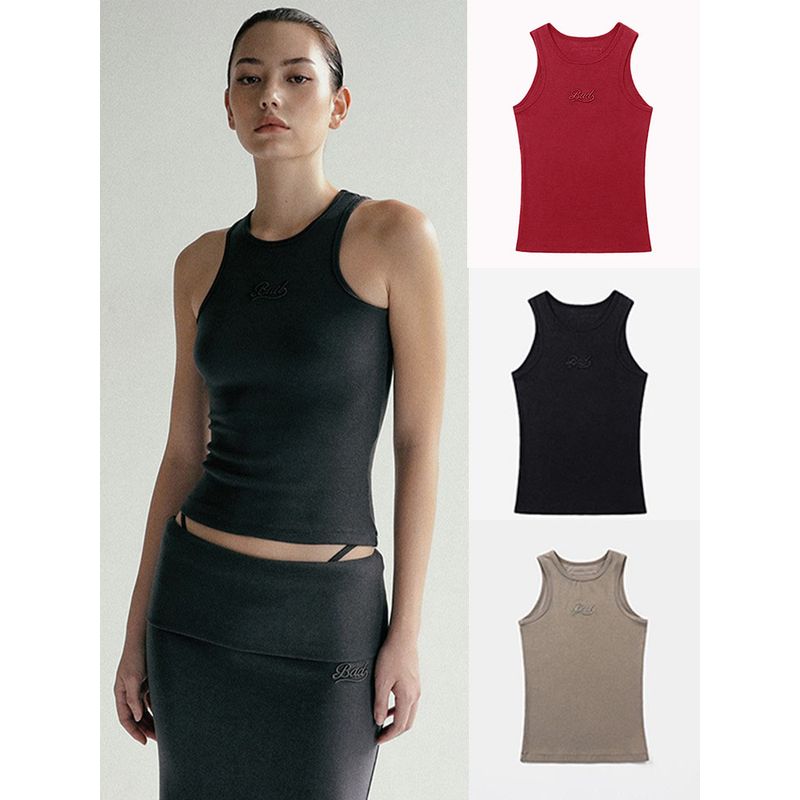 South Korea Badblood American Style Gyaru I-Shaped Vest Sling Women Niche Pure Desire Embroidery Base Slimming Top Tide