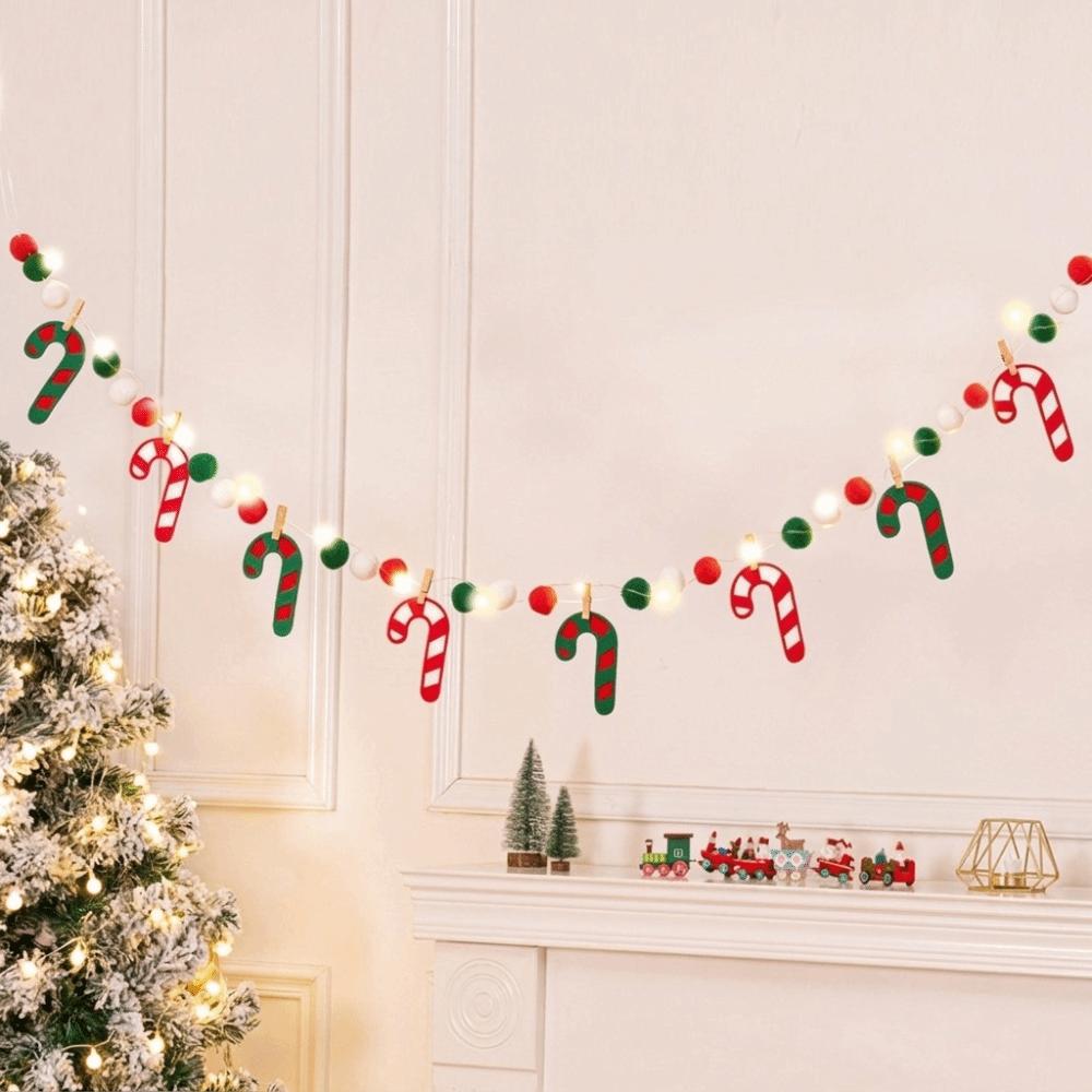Cartoon Christmas Luminous Banner Santa Claus LED Light String Xmas Wall Ornaments Room Background