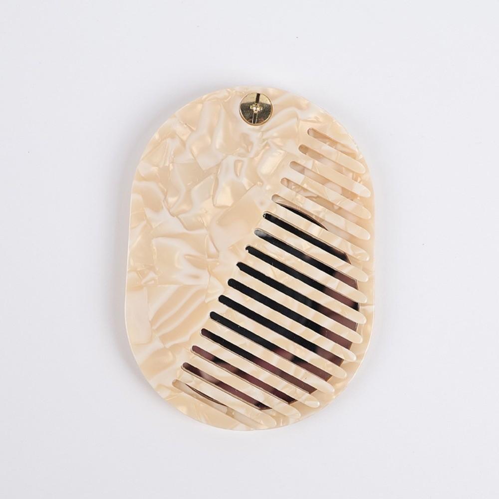 Anti-Static Folding Hair Brush Mini Acetate Makeup Mirror Portable 2-in-1 Comb Mirror  Student Use