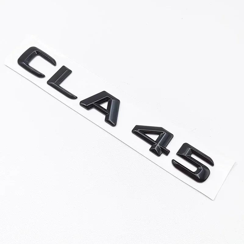 CDR1 2025 Hot New 3D ABS Black CLA45 Logo TURBO 4MATIC Badge Car Rear Star Sticker Trunk AMG Emblem For Mercedes Benz CLA 45 AMG W117