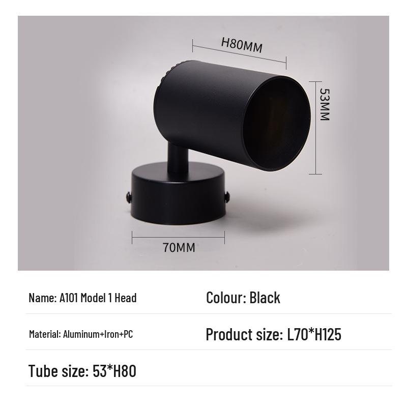 Dual & Triple-Head Ceiling-Mounted LED Track Spotlight with Adjustable Angle & Rotating Function for Cloakroom