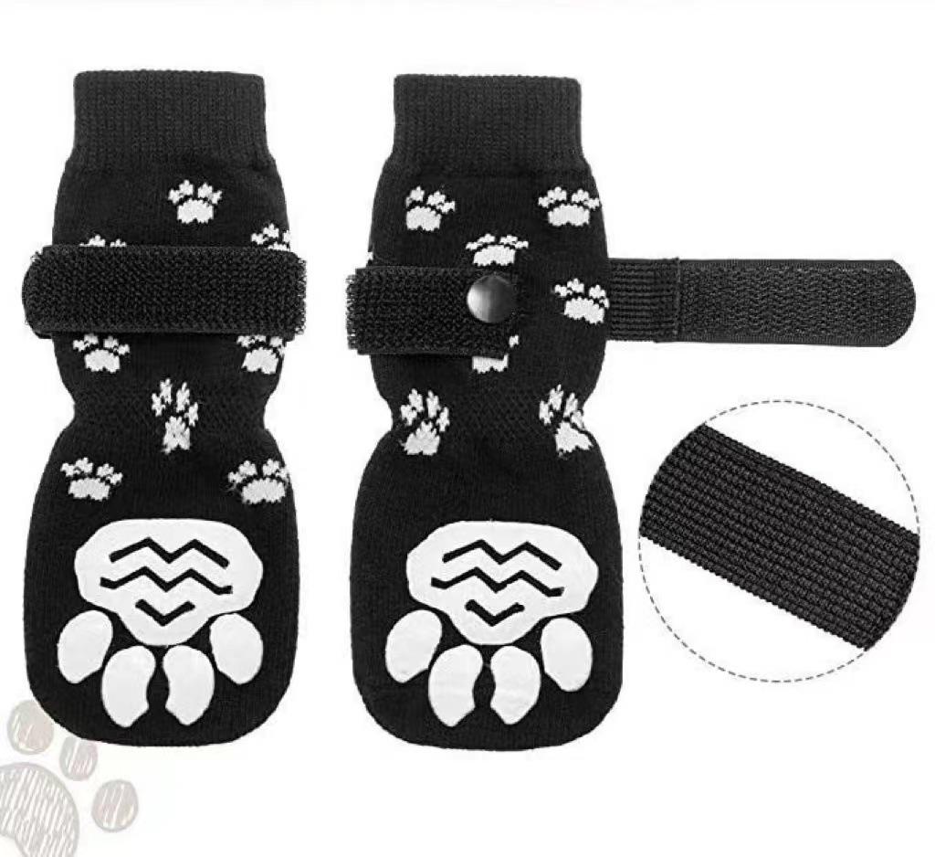 Breathable Non-Slip Cotton Socks for Large & Medium Dogs, 4-Pack