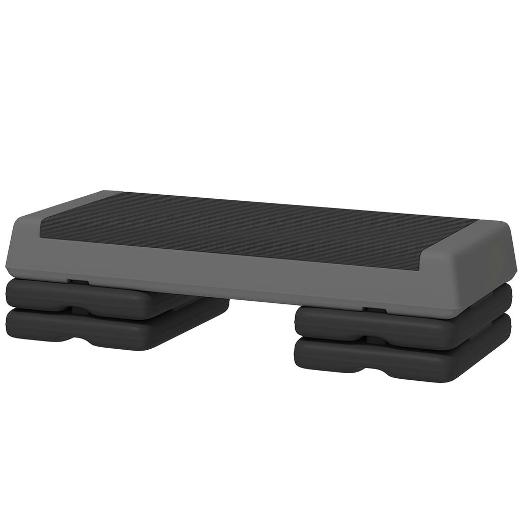 Adjustable Fitness Stepper, with Non-Slip Surface, for Home, Gym, Office Workout, Grey