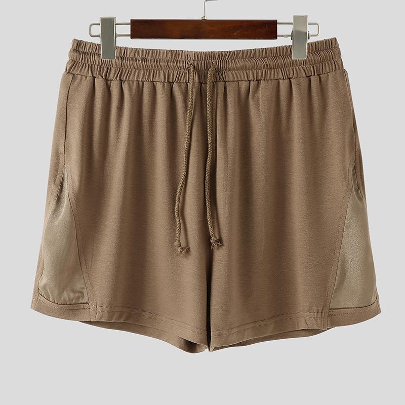 

INCERUN Мужские мини-шорты для дома с сетчатыми вставками, на кулиске, с эластичной талией 4XL хаки