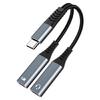 Two Port USB C OTG Charging Cable Braided Design 18W Power Delivery for Mobile Devices and Accessories