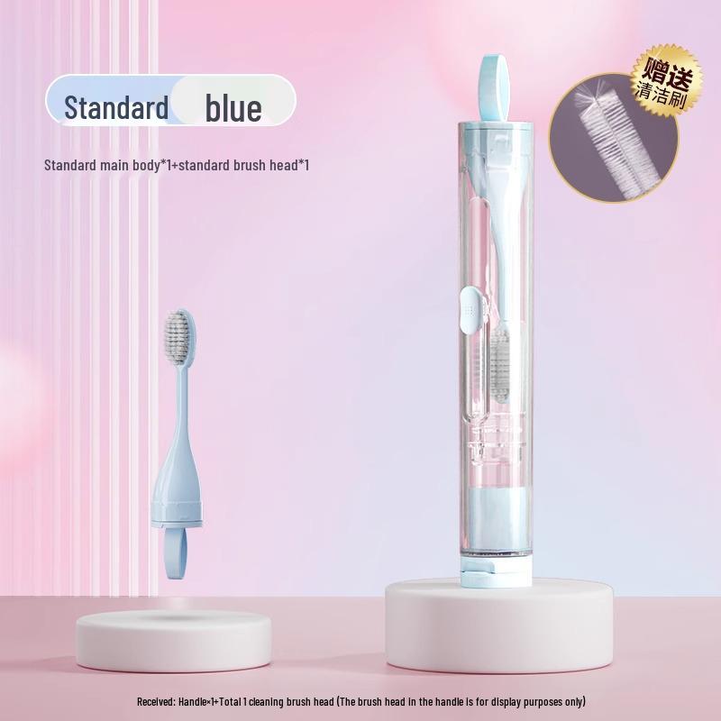 

Портативная ортодонтическая зубная щетка со встроенной зубной пастой и мягкой щетиной для межзубных промежутков при брекетах и коррекции зубов Standard brush head set + free cleaning brush