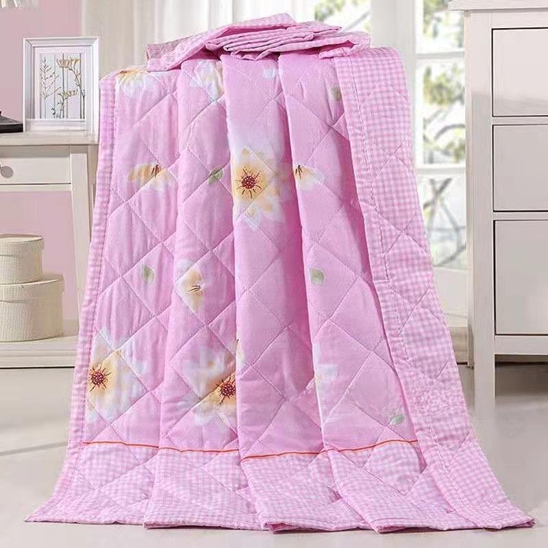 Printing Flower Breathable Cotton Blended Summer Blanket For Comfort Indoor