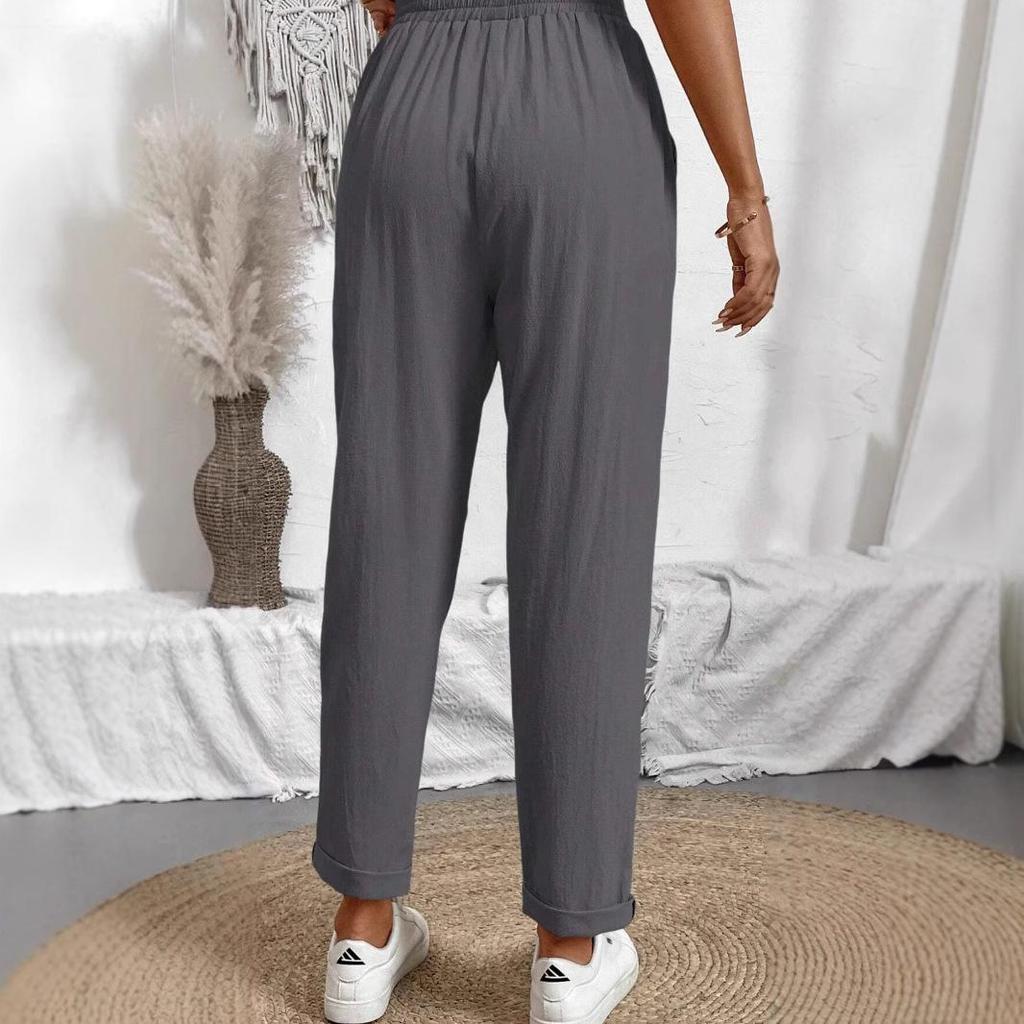 2026 Spring/Summer Women's Striped Elastic Waist Casual Pants