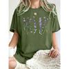 Women's Tee - Colorful Space Cartoon Pattern Graphic, Playful Galaxy Print Design for Casual Daily Wear